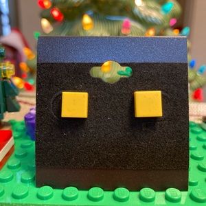 Classic Yellow Lego Stud Earrings